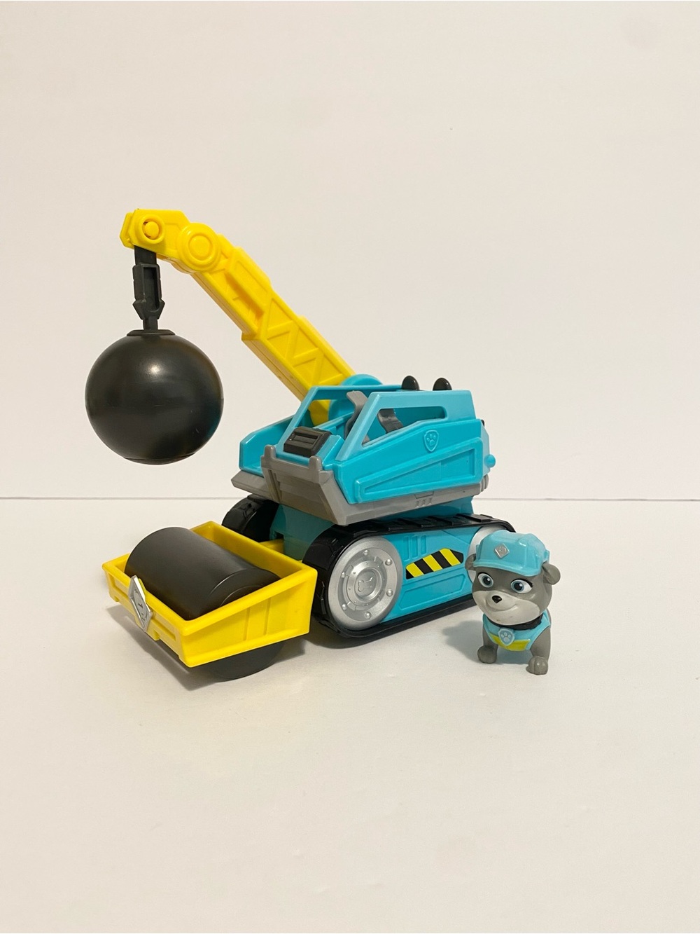 Paw Patrol Motor's Wrecking Ball Rubble & Crew Figure Vehicle Set Grey Pup Toy